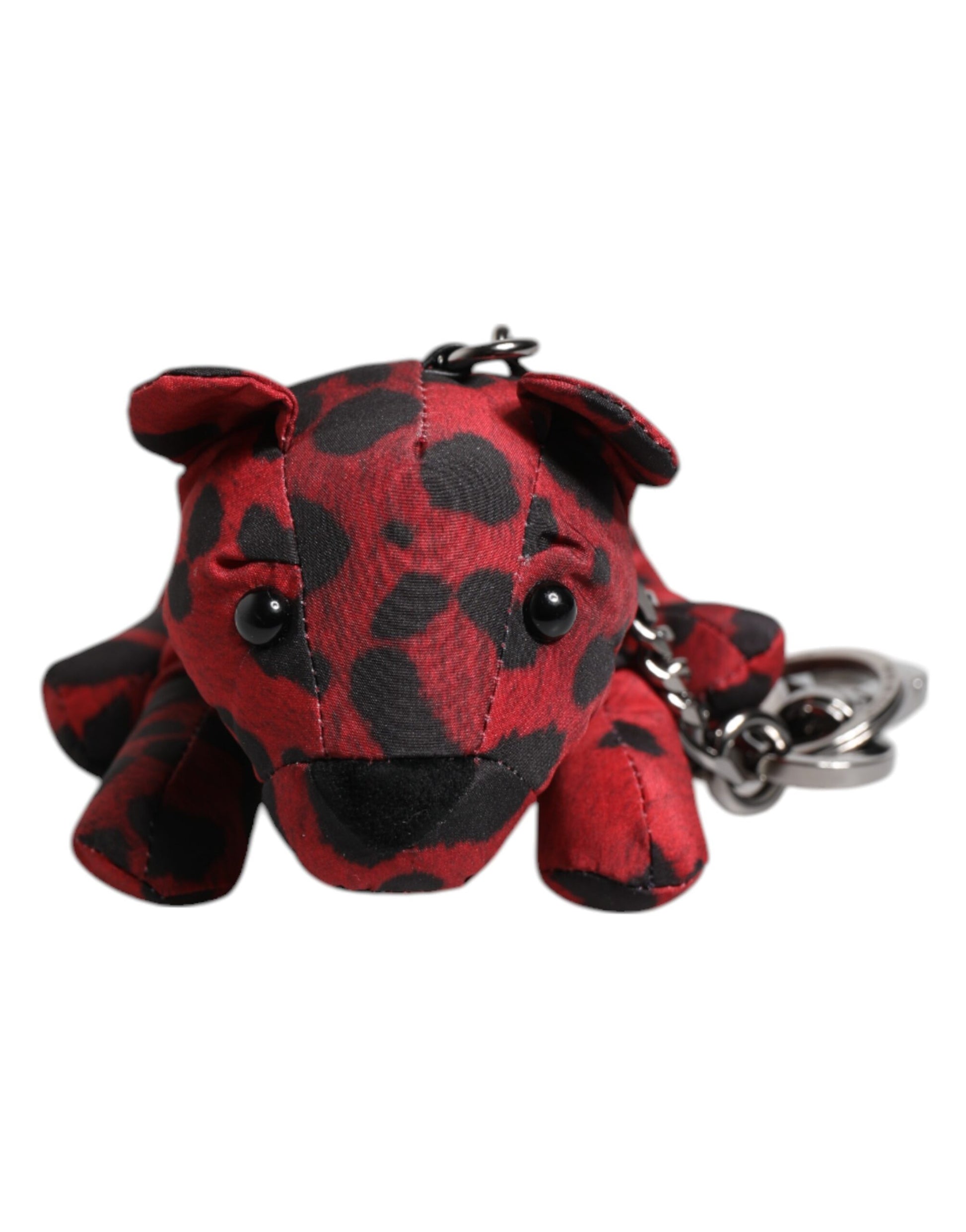 Dolce &amp; Gabbana Schlüsselanhänger mit Tiersilhouette, Polyester, Rot/Schwarz