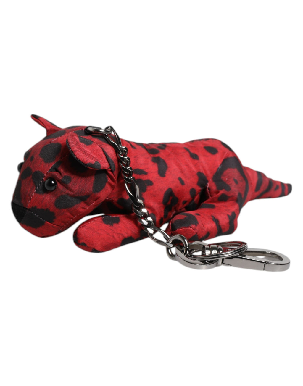 Porte-clés Dolce &amp; Gabbana en polyester rouge et noir avec silhouette d'animal