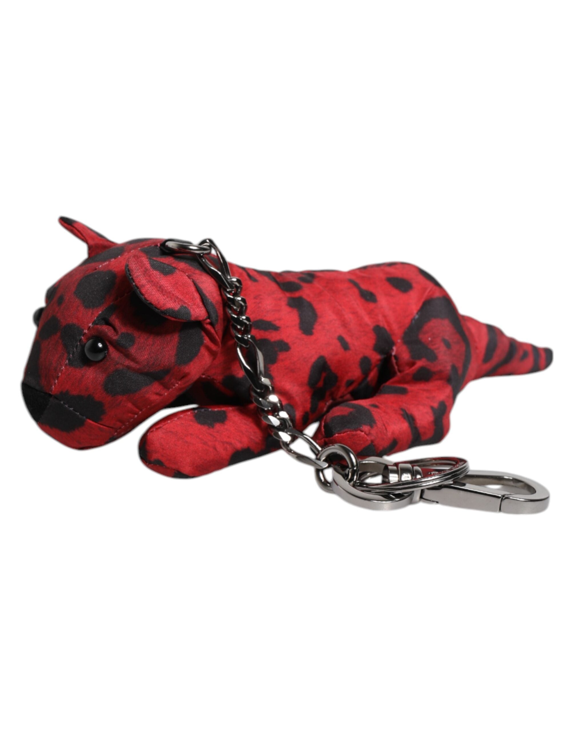 Porte-clés Dolce &amp; Gabbana en polyester rouge et noir avec silhouette d'animal