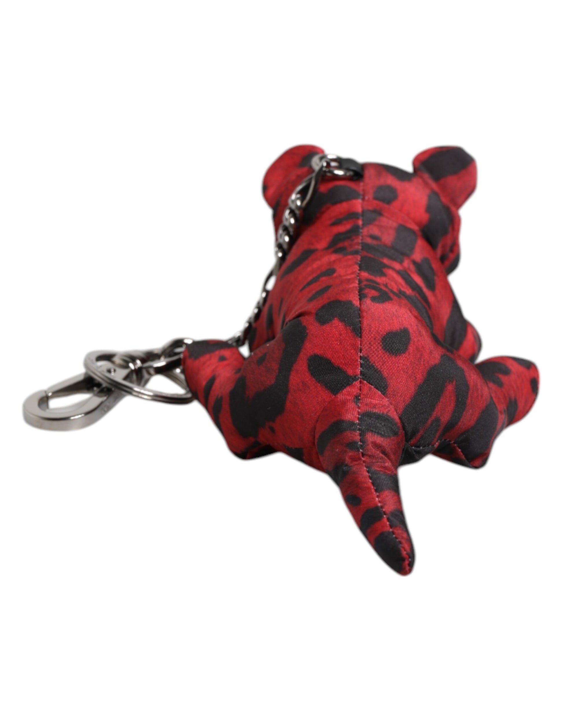 Dolce &amp; Gabbana Schlüsselanhänger mit Tiersilhouette, Polyester, Rot/Schwarz