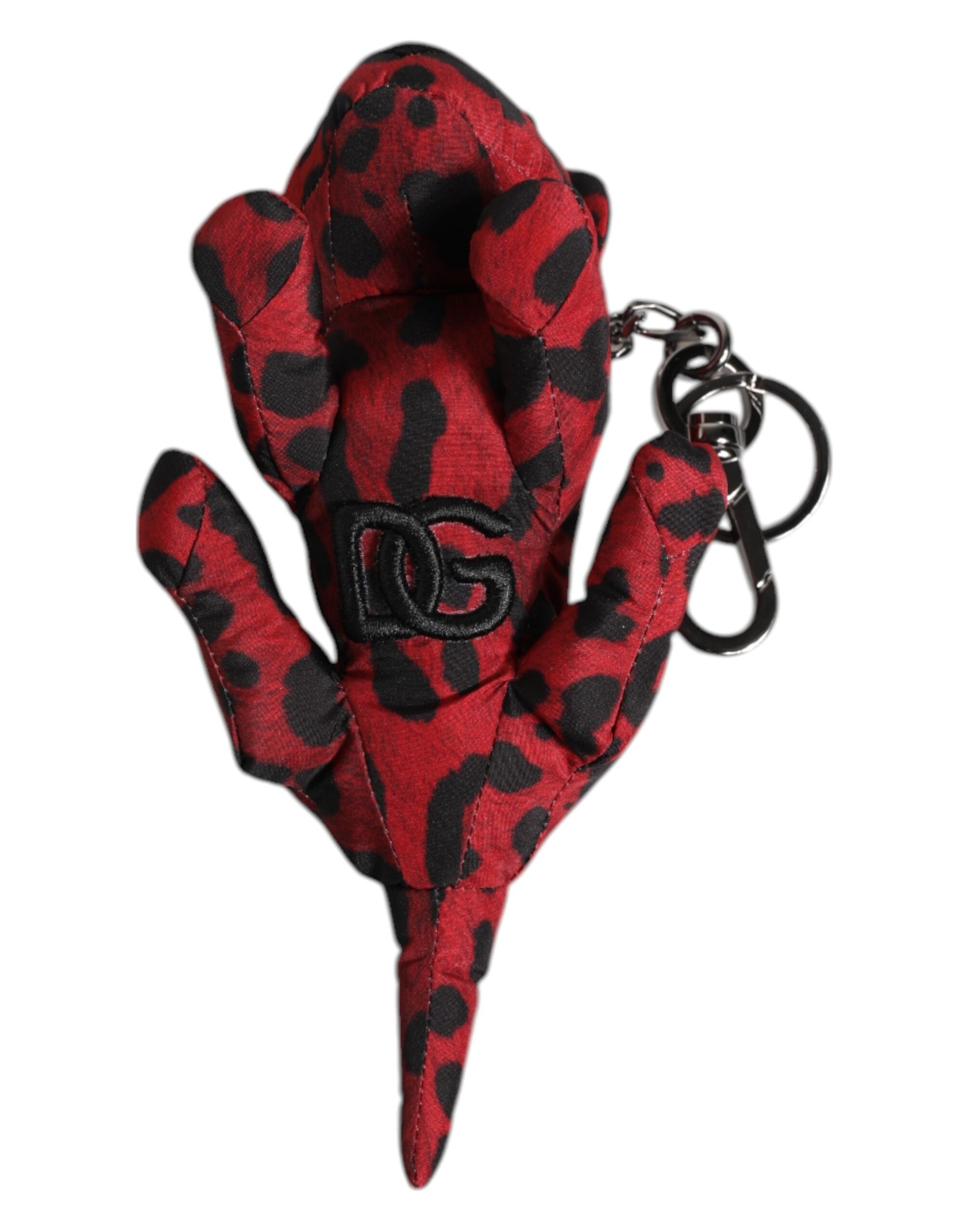 Porte-clés Dolce &amp; Gabbana en polyester rouge et noir avec silhouette d'animal