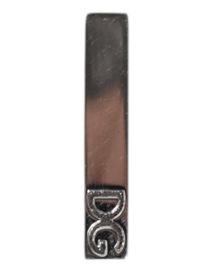 Dolce & Gabbana Silver Tone Brass Logo Branded Tie Clip Bar