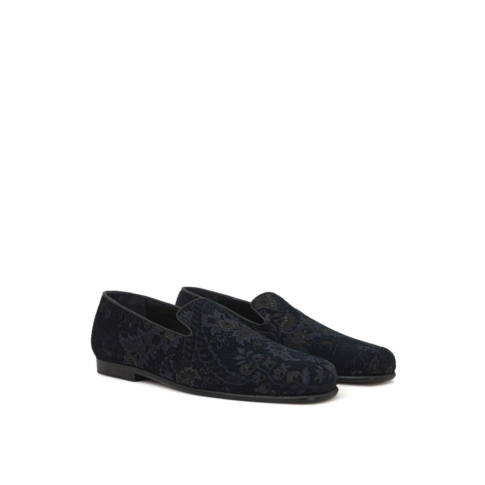 Mocassins en cuir bleu Etro