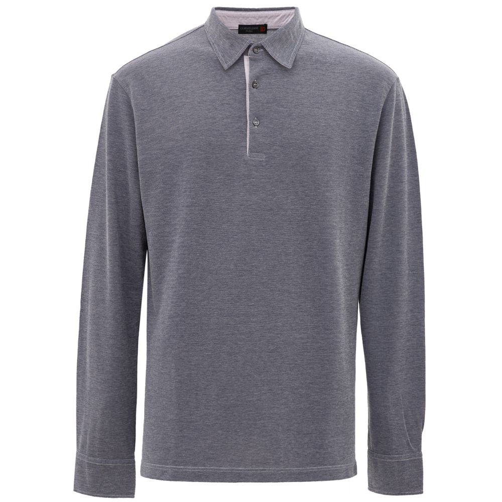 Polo en coton bleu Corneliani
