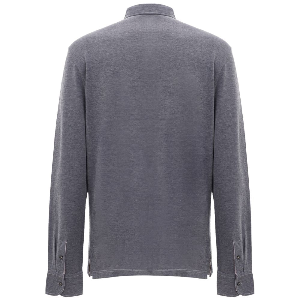 Polo en coton bleu Corneliani