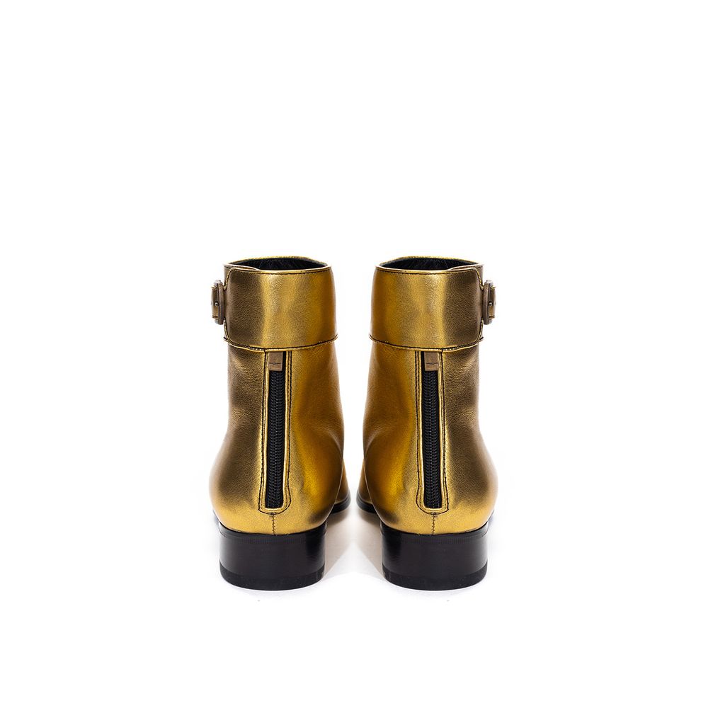 Saint Laurent – ​​Goldener Lederstiefel