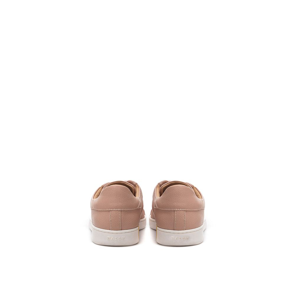 Baskets Bally élégantes en cuir et coton rose