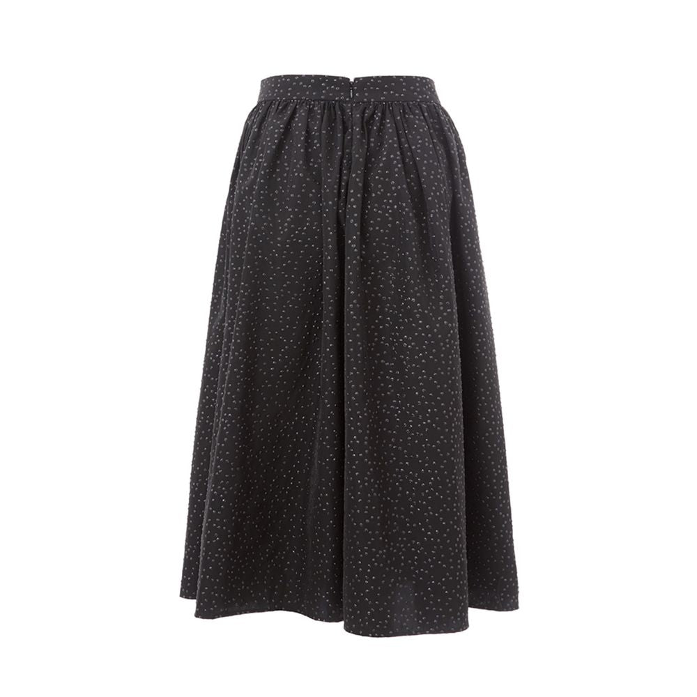 Jupe midi élégante en polyéthylène noir Lardini