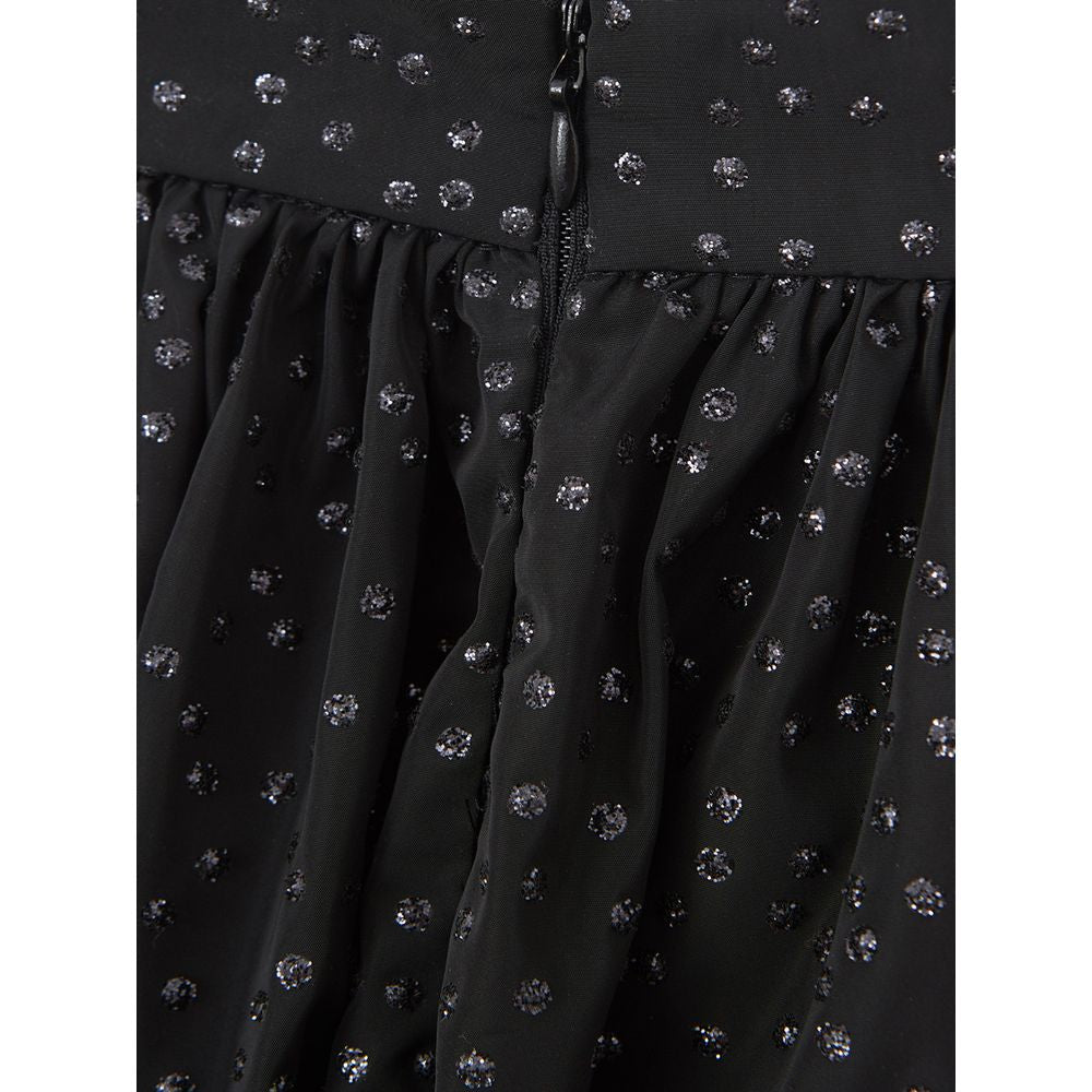 Jupe midi élégante en polyéthylène noir Lardini