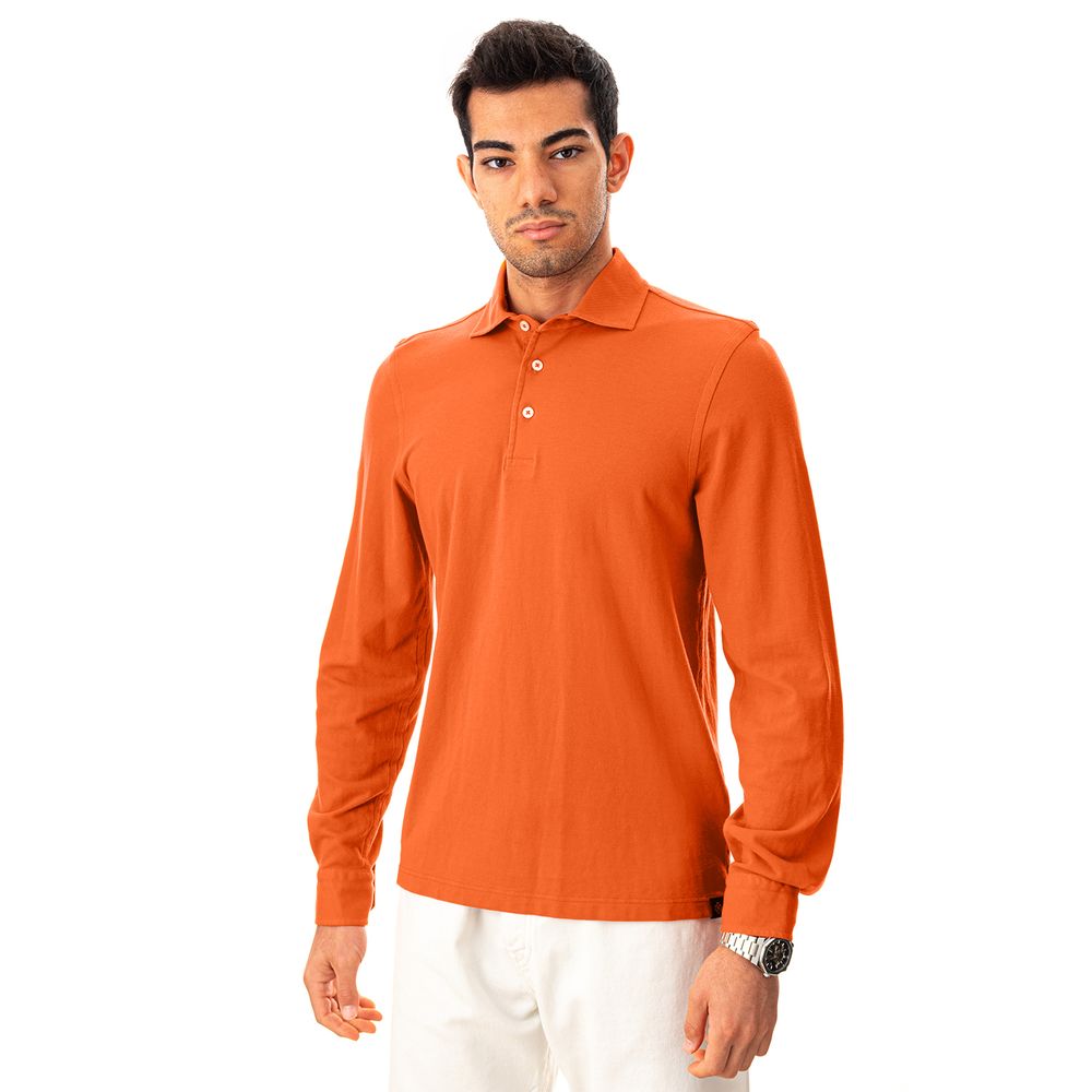 Polo élégant en coton orange Gran Sasso pour homme