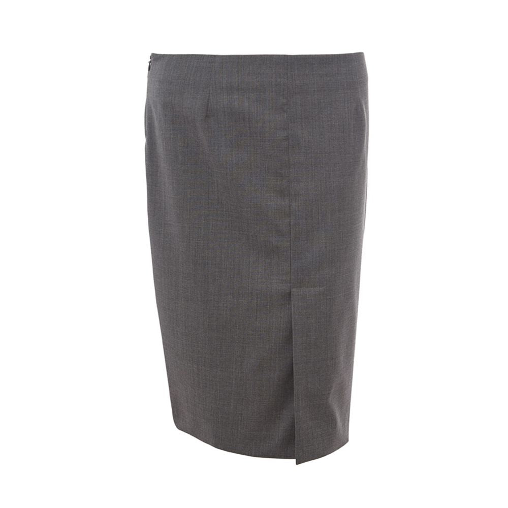Jupe crayon en laine grise chic Lardini