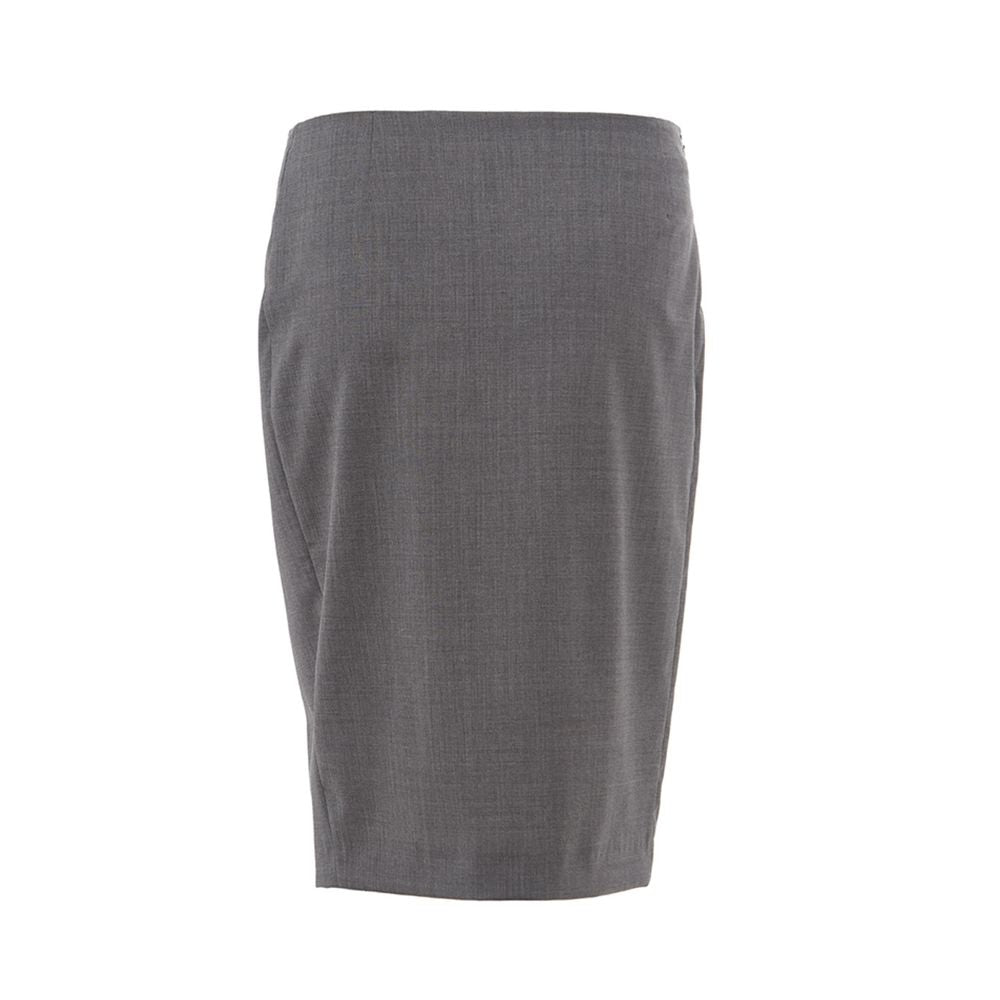 Jupe crayon en laine grise chic Lardini