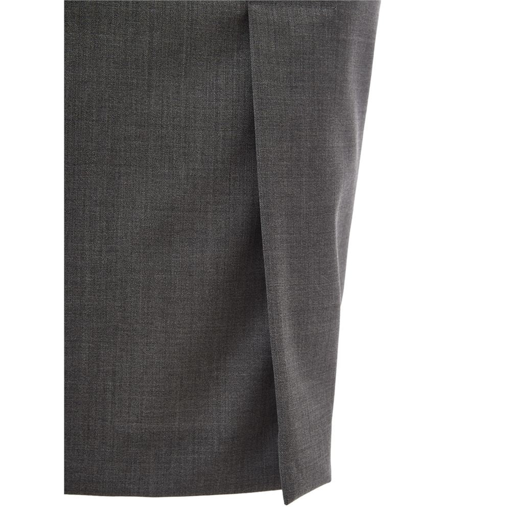Jupe crayon en laine grise chic Lardini