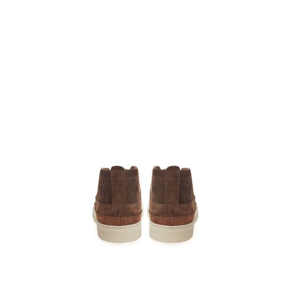 Baskets élégantes en daim Lardini marron riche
