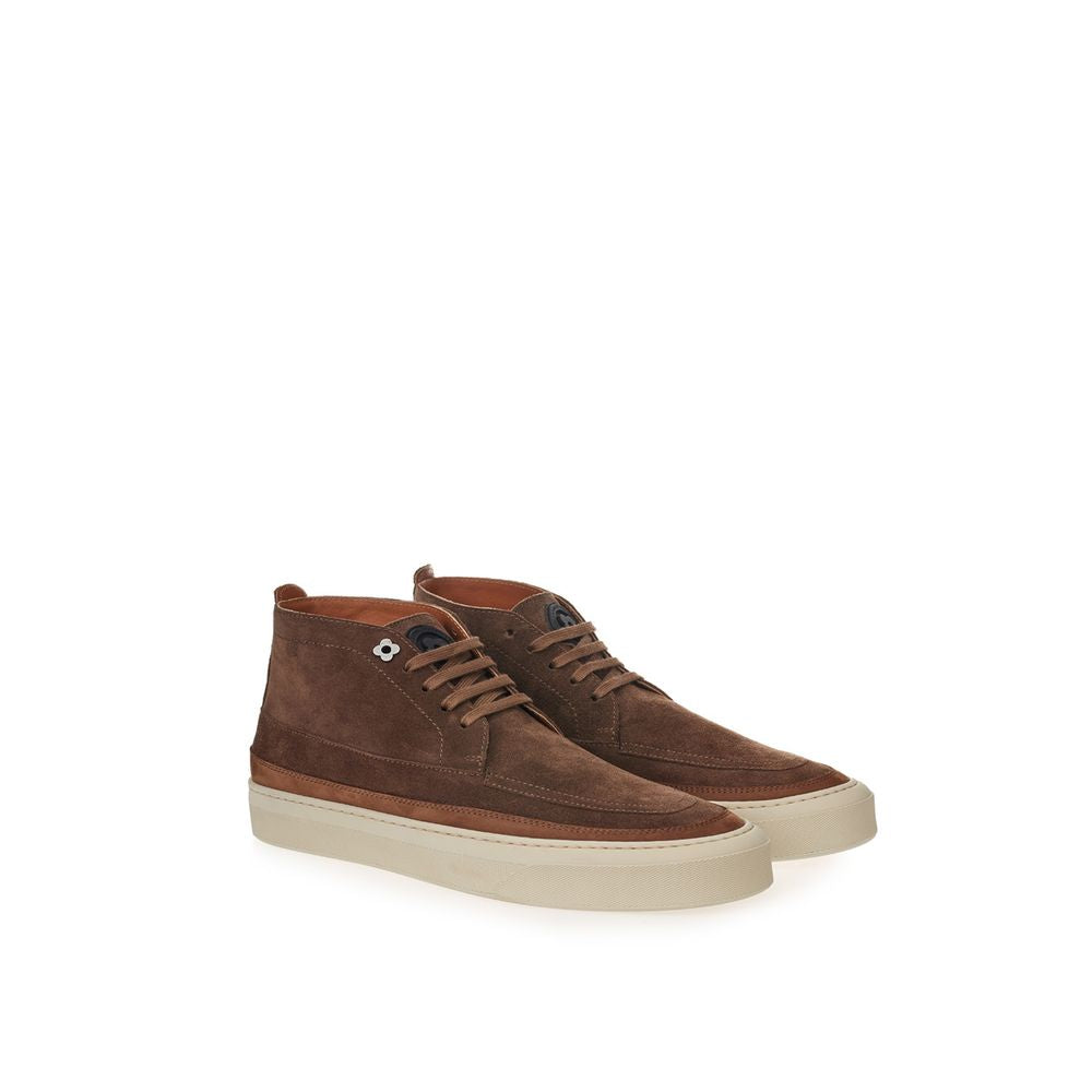 Baskets élégantes en daim Lardini marron riche