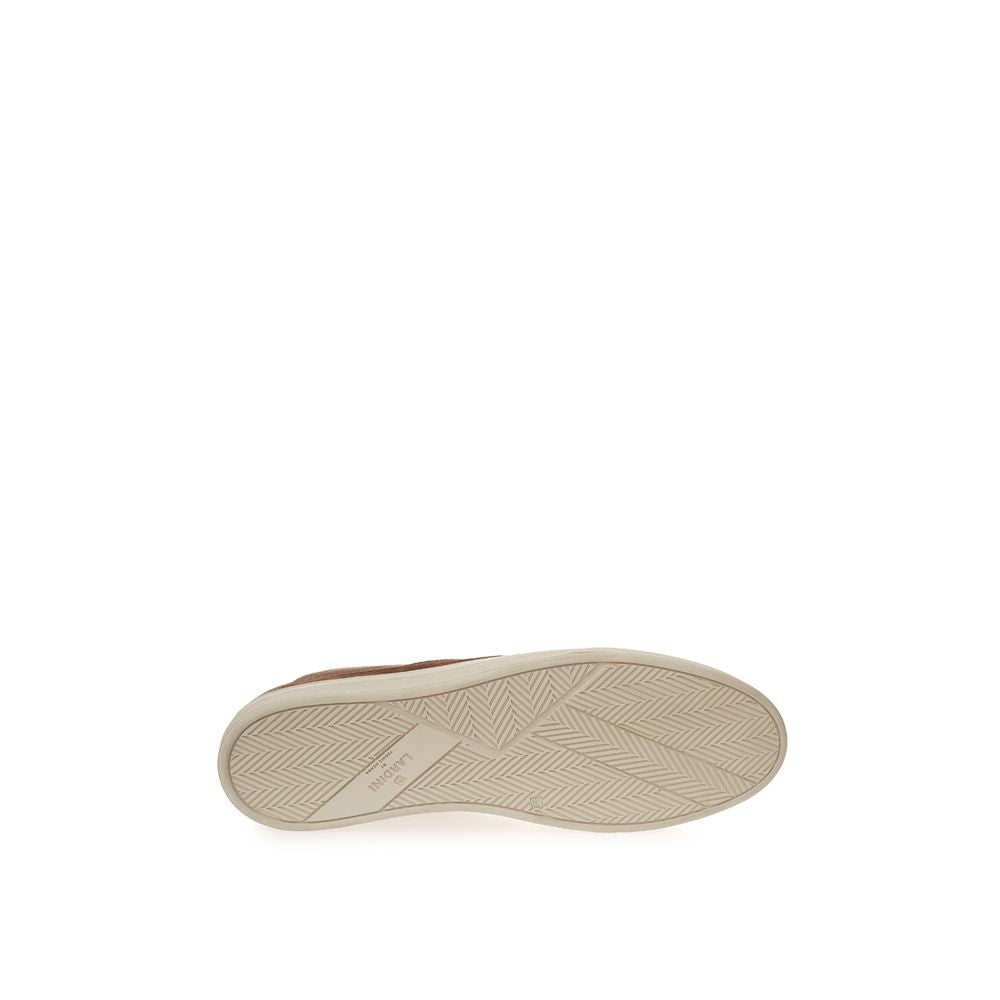 Baskets élégantes en daim Lardini marron riche