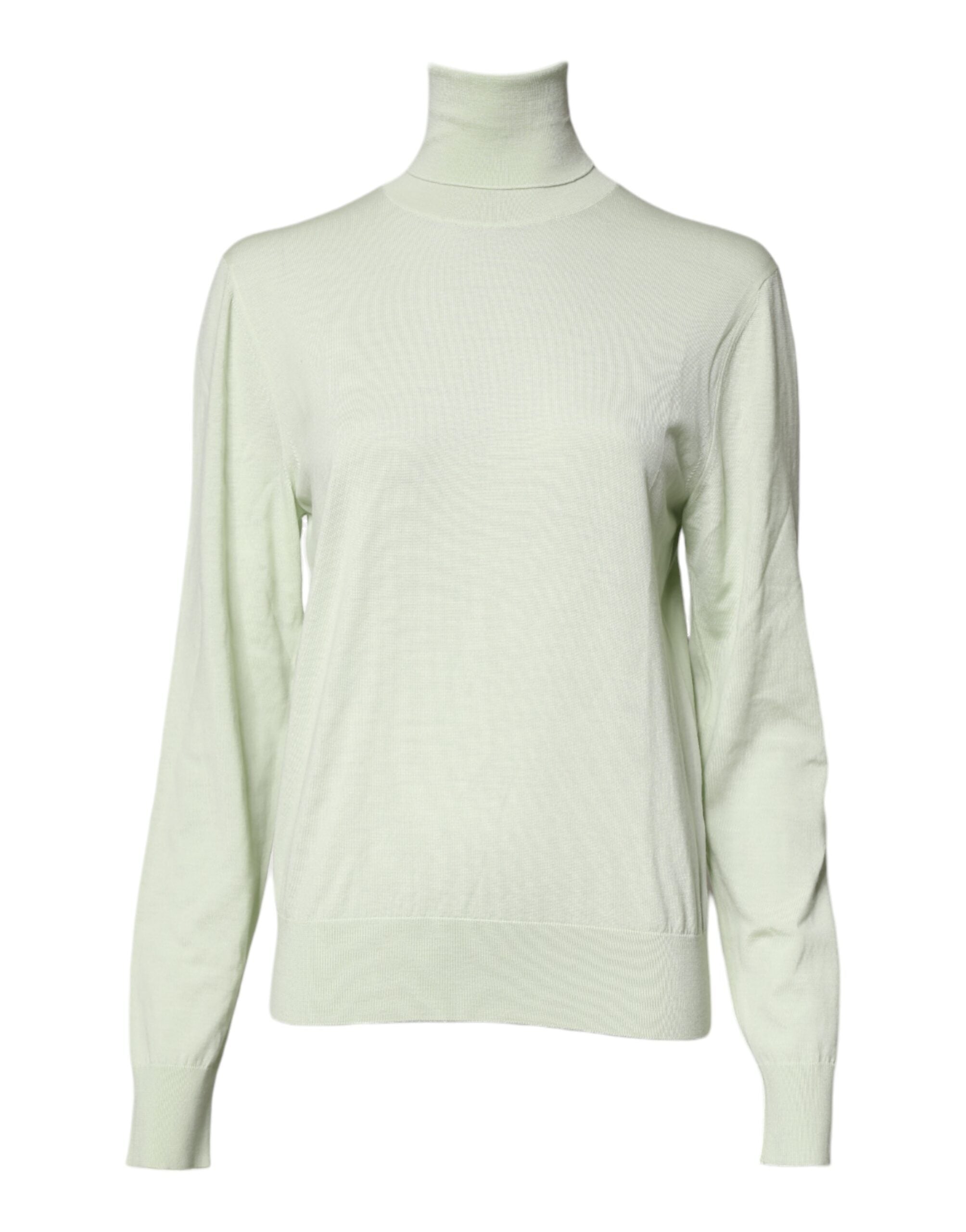 Dolce &amp; Gabbana Hellgrüner Rollkragenpullover aus Wolle