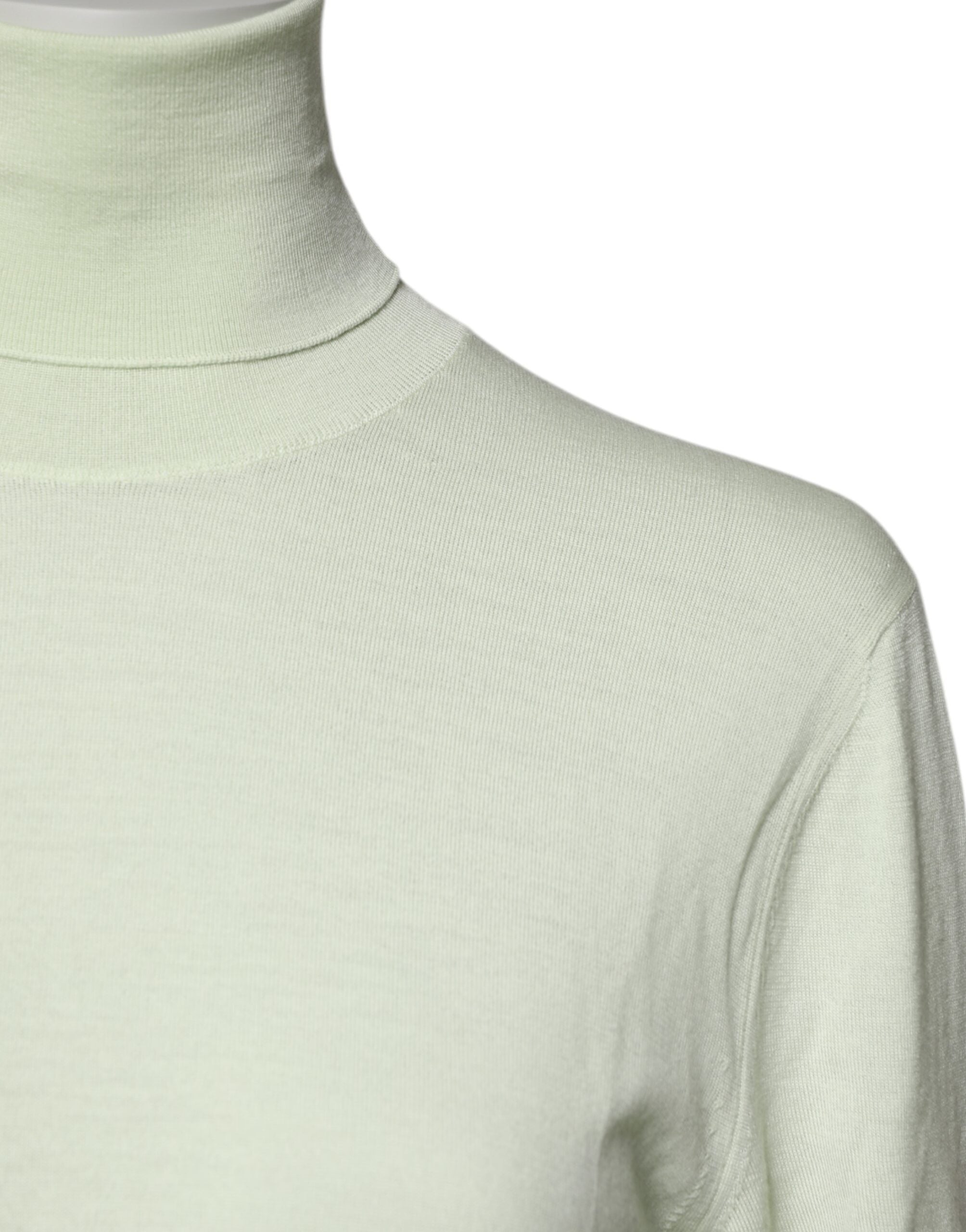 Dolce &amp; Gabbana Hellgrüner Rollkragenpullover aus Wolle