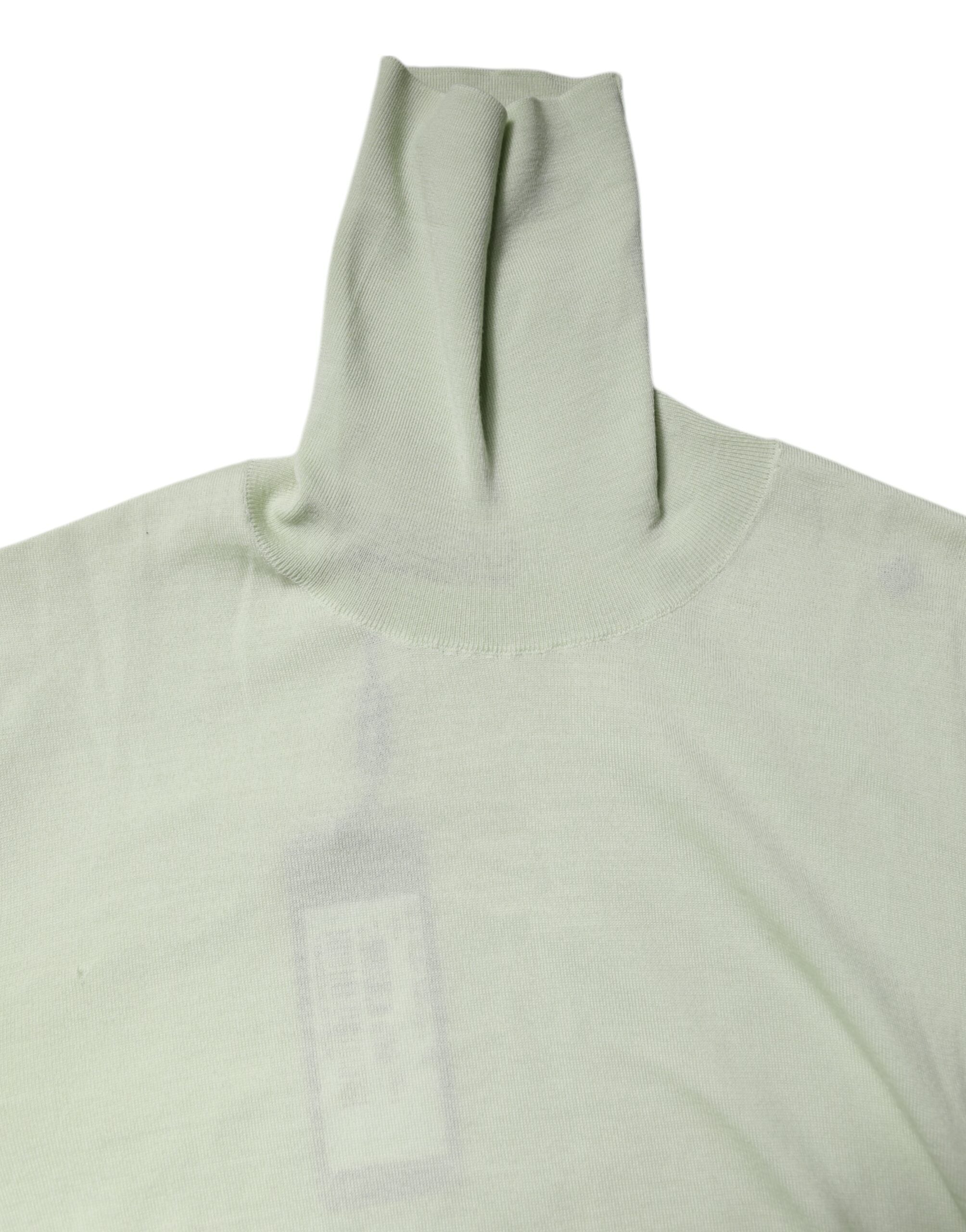 Dolce &amp; Gabbana Hellgrüner Rollkragenpullover aus Wolle