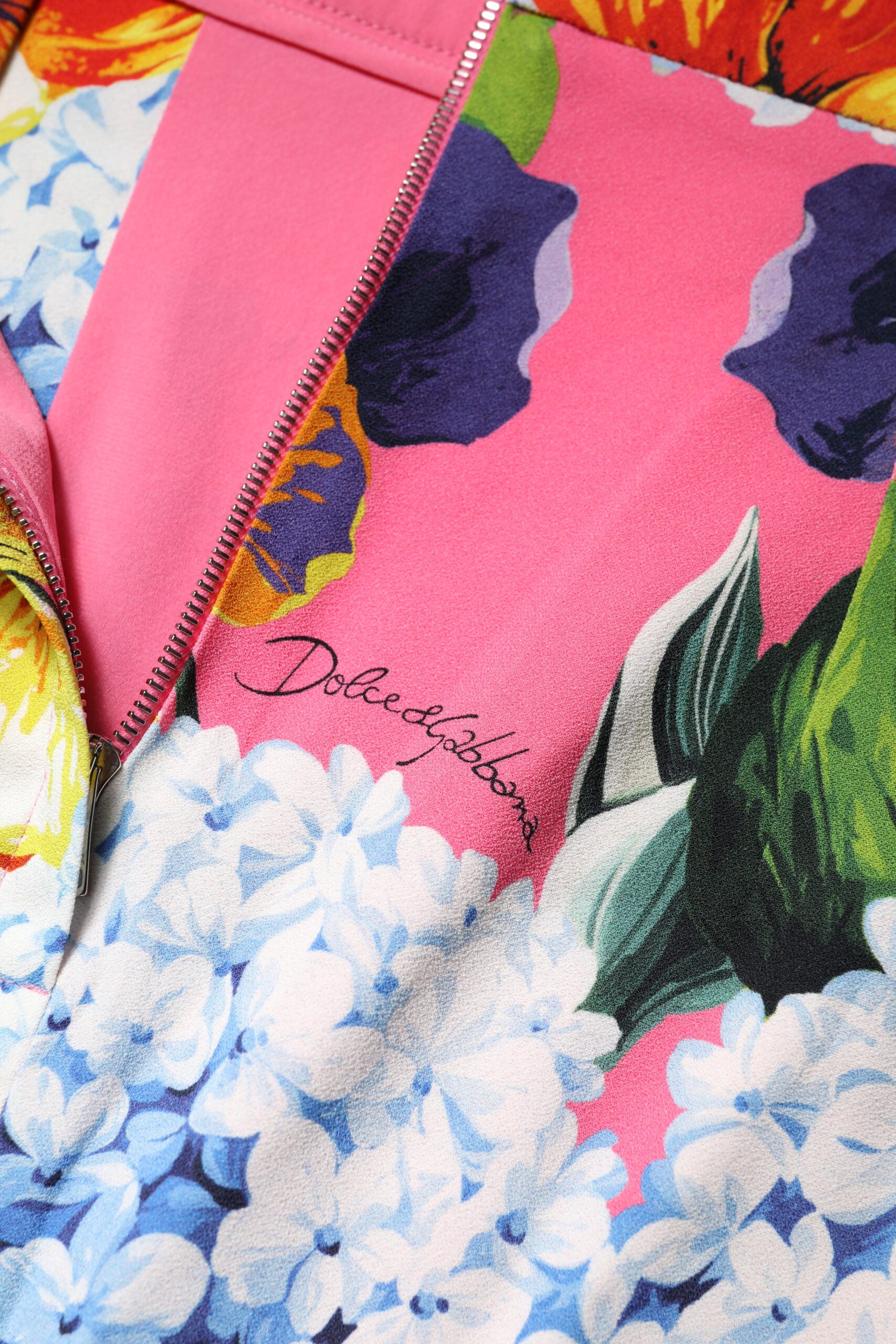 Jupe midi taille haute à fleurs multicolores Dolce &amp; Gabbana
