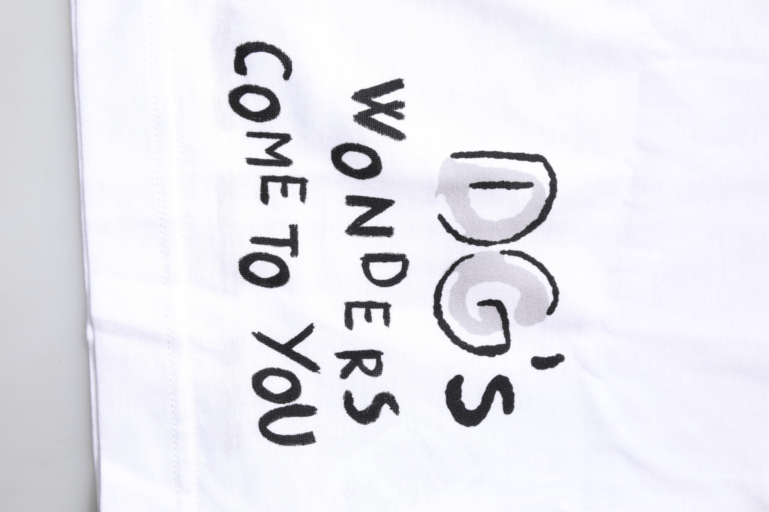 T-shirt blanc à manches courtes en jersey imprimé Dolce &amp; Gabbana