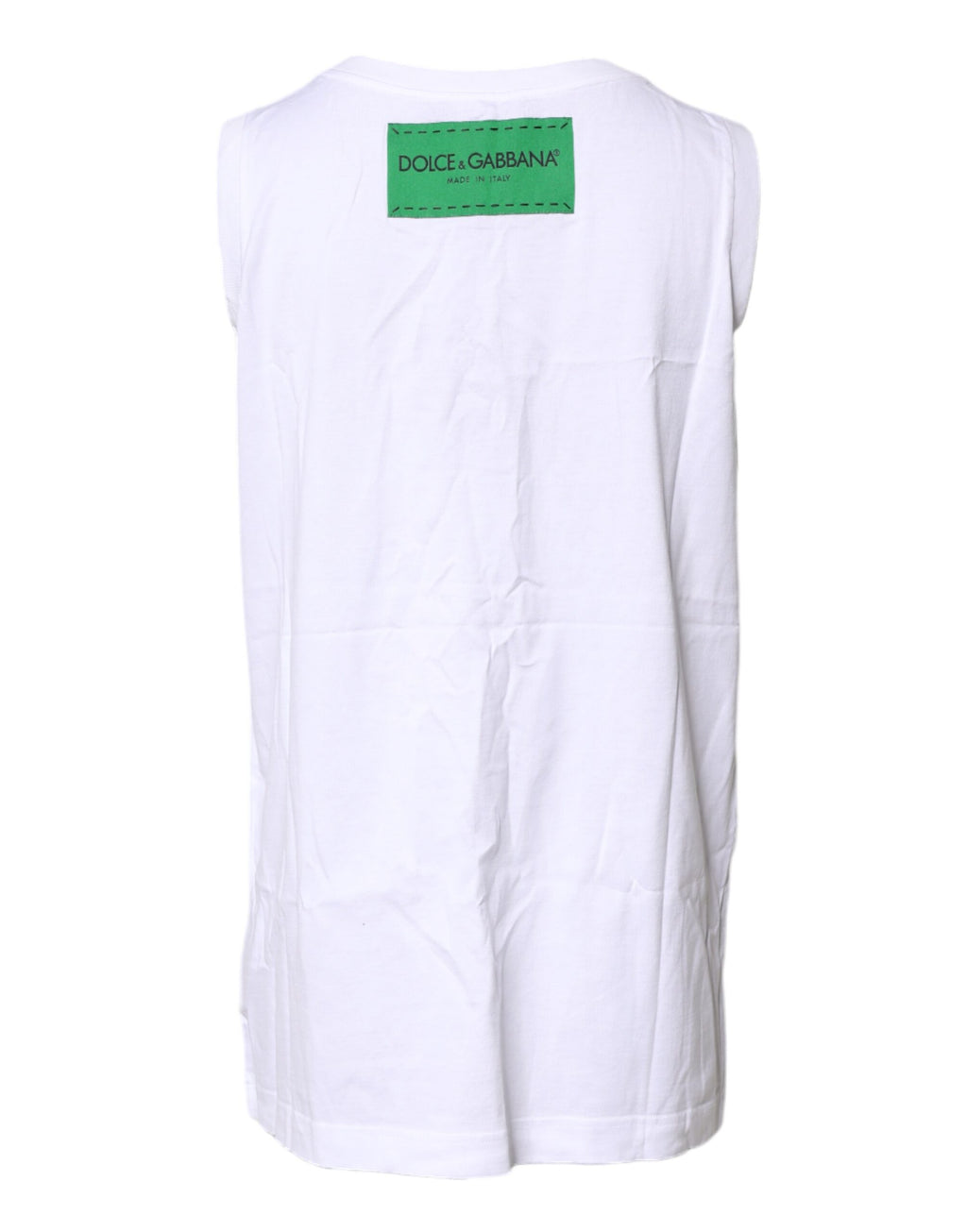 T-shirt sans manches en coton blanc à imprimé floral Dolce &amp; Gabbana
