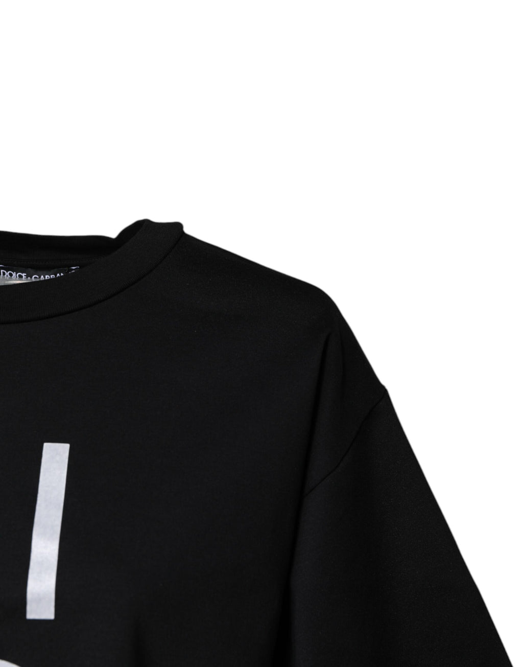 T-shirt col rond en coton imprimé noir Dolce &amp; Gabbana