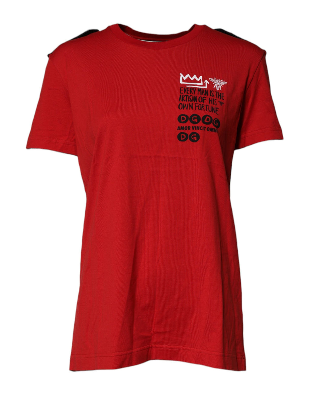 T-shirt à manches courtes et col rond en coton rouge Dolce &amp; Gabbana