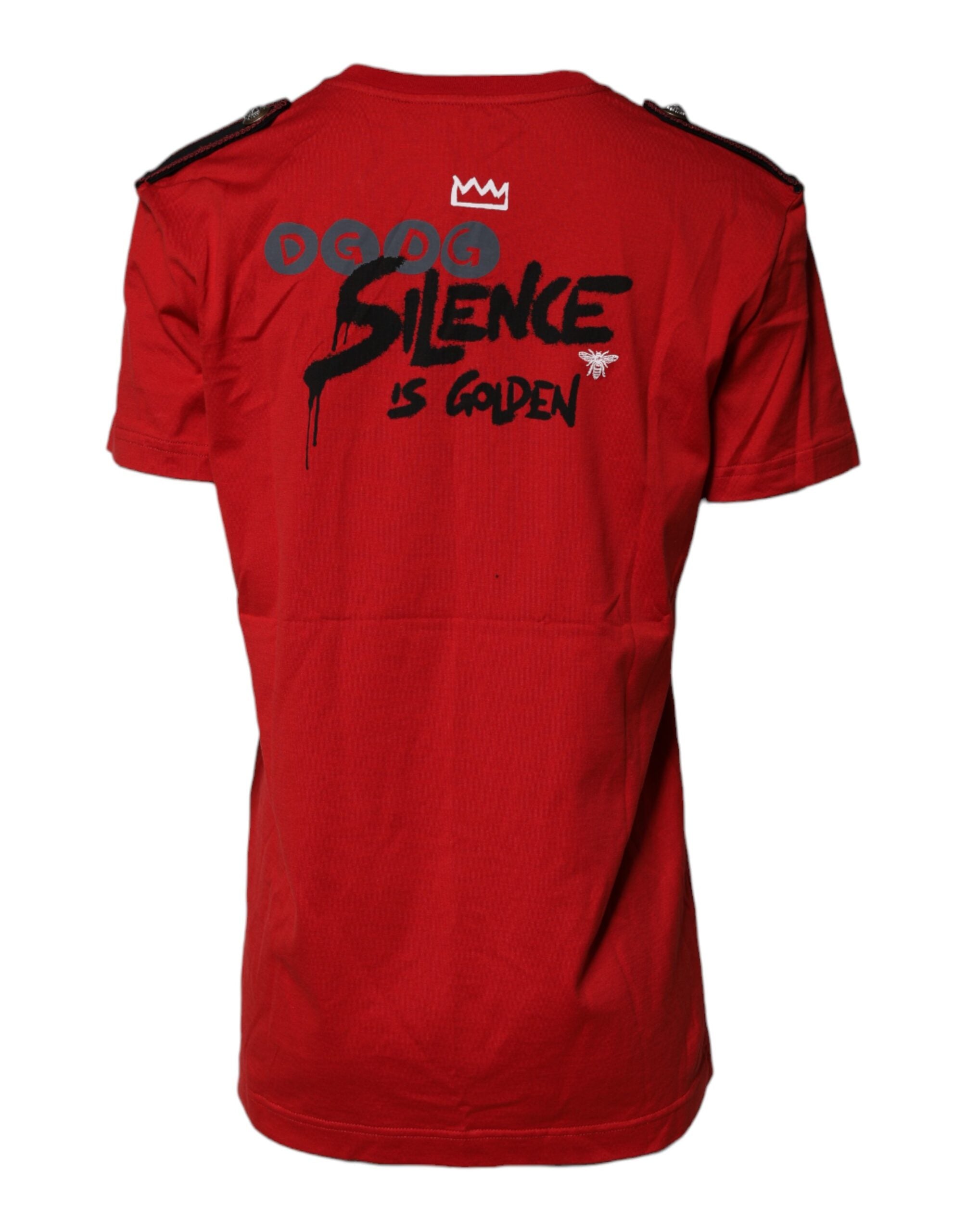 T-shirt à manches courtes et col rond en coton rouge Dolce &amp; Gabbana