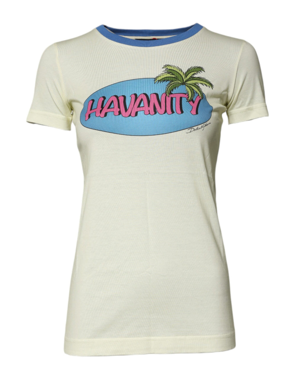 Dolce &amp; Gabbana Hellgelbes Kurzarm-T-Shirt aus Baumwolle
