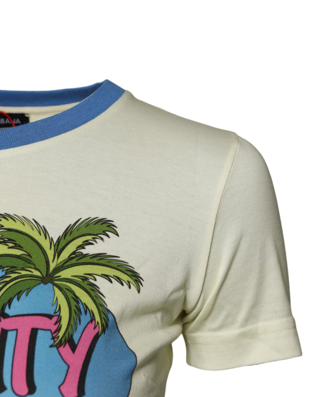 Dolce &amp; Gabbana Hellgelbes Kurzarm-T-Shirt aus Baumwolle