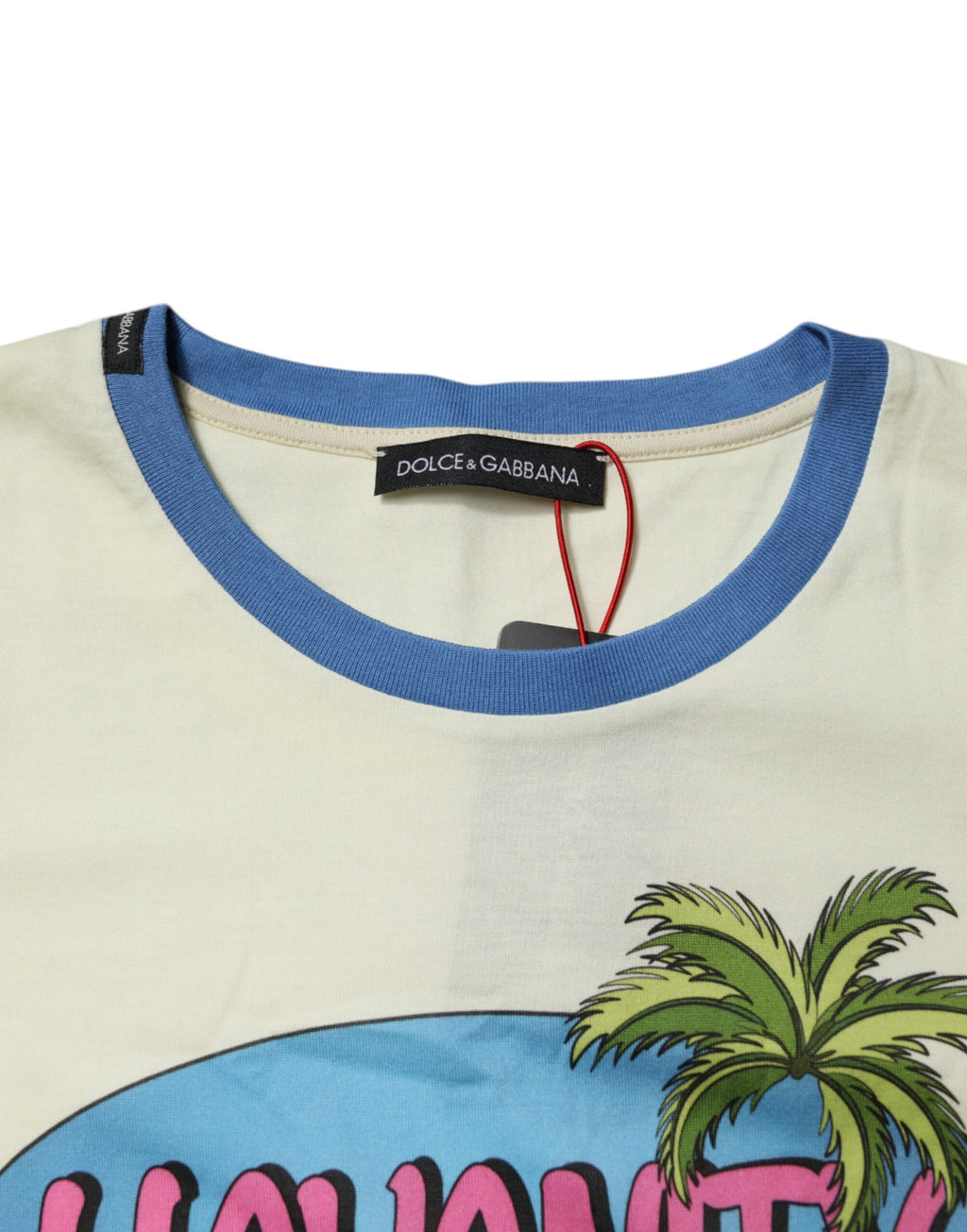 Dolce &amp; Gabbana Hellgelbes Kurzarm-T-Shirt aus Baumwolle