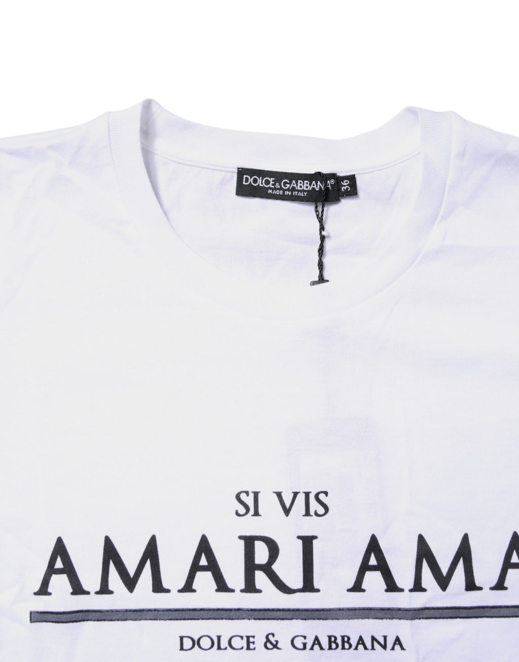 Dolce &amp; Gabbana – Weißes, bedrucktes T-Shirt mit Rundhalsausschnitt aus Baumwolle