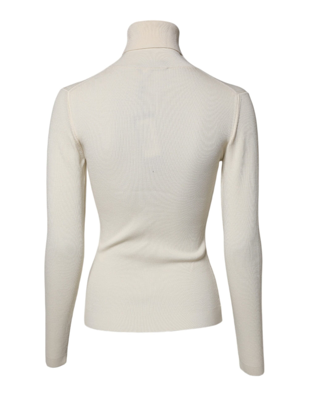 Dolce &amp; Gabbana – Cremefarbener, schmaler Rollkragenpullover mit langen Ärmeln