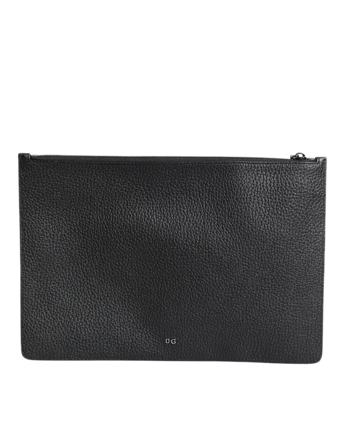 Dolce &amp; Gabbana – Clutch aus schwarzem Kalbsleder mit Kronenverzierung