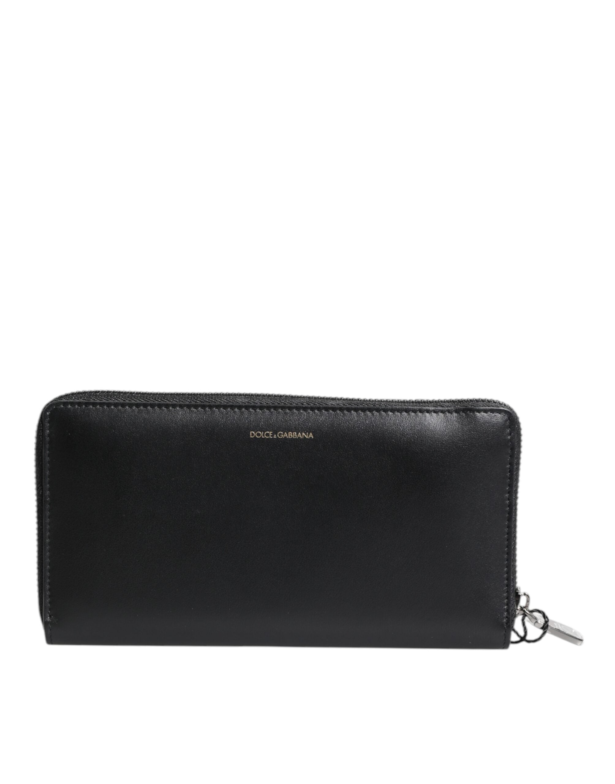 Portefeuille continental Dolce &amp; Gabbana en cuir exotique noir et bleu gaufré