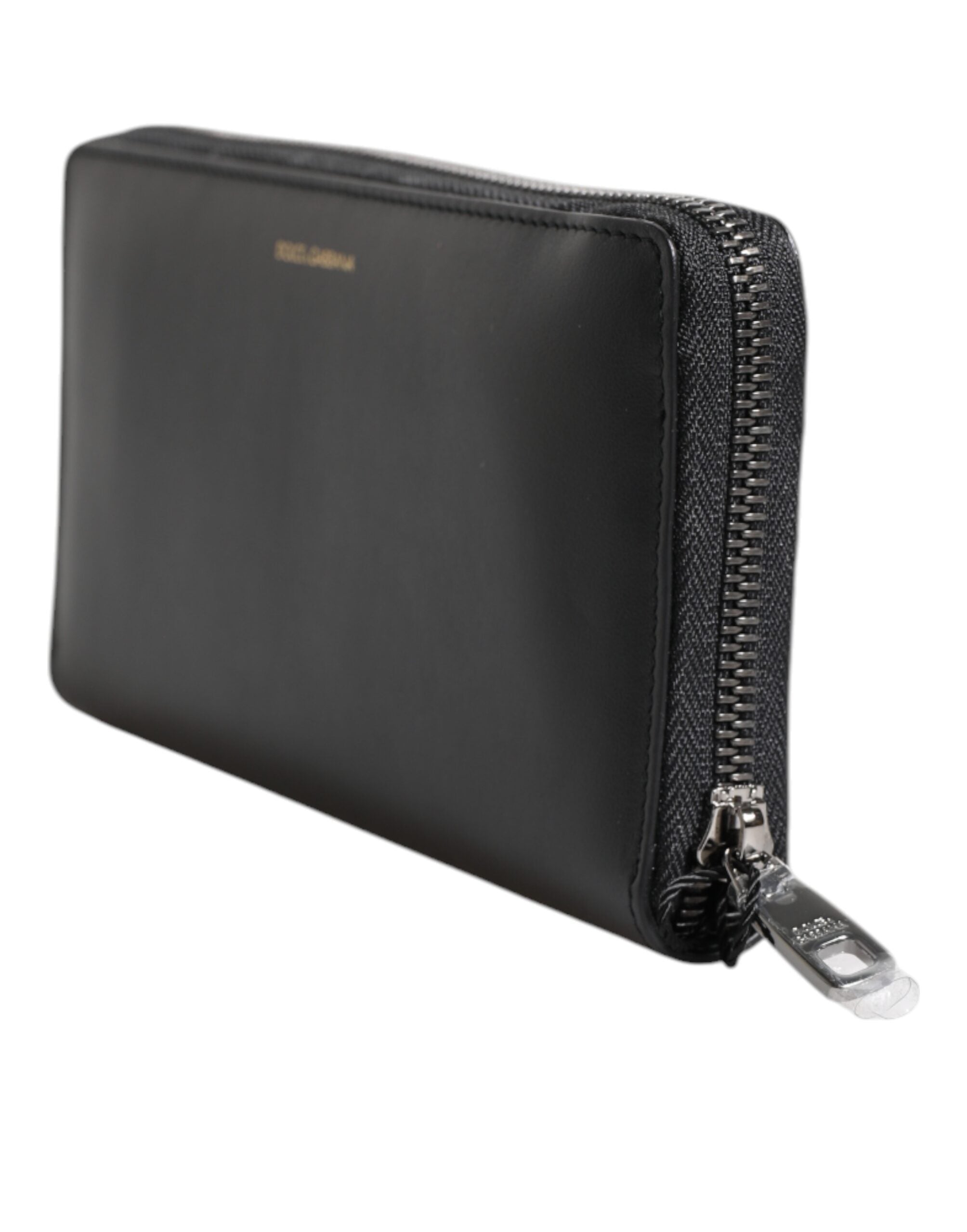 Portefeuille continental Dolce &amp; Gabbana en cuir exotique noir et bleu gaufré