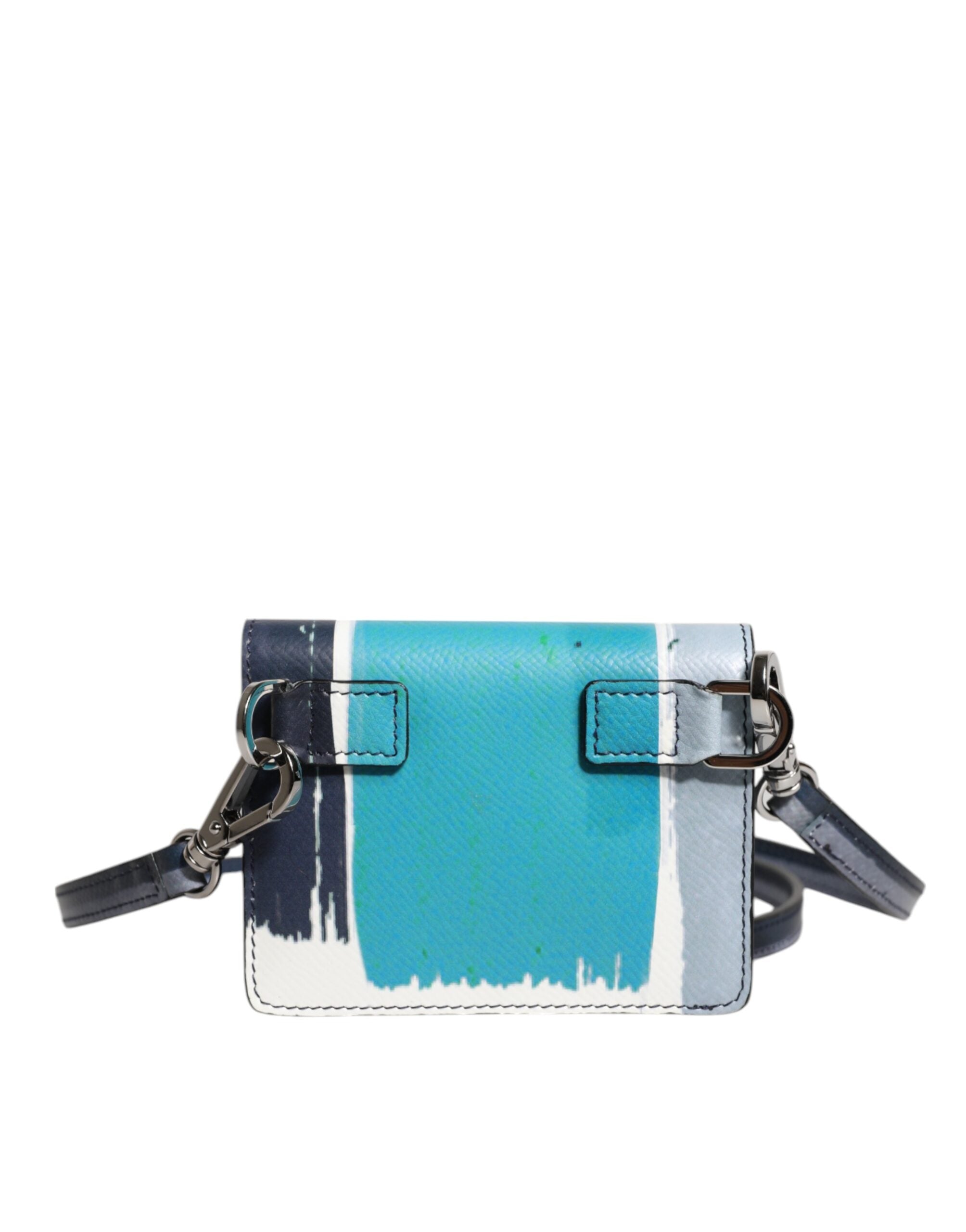 Portefeuille porte-cartes à deux volets en cuir multicolore Dolce &amp; Gabbana avec logo DG
