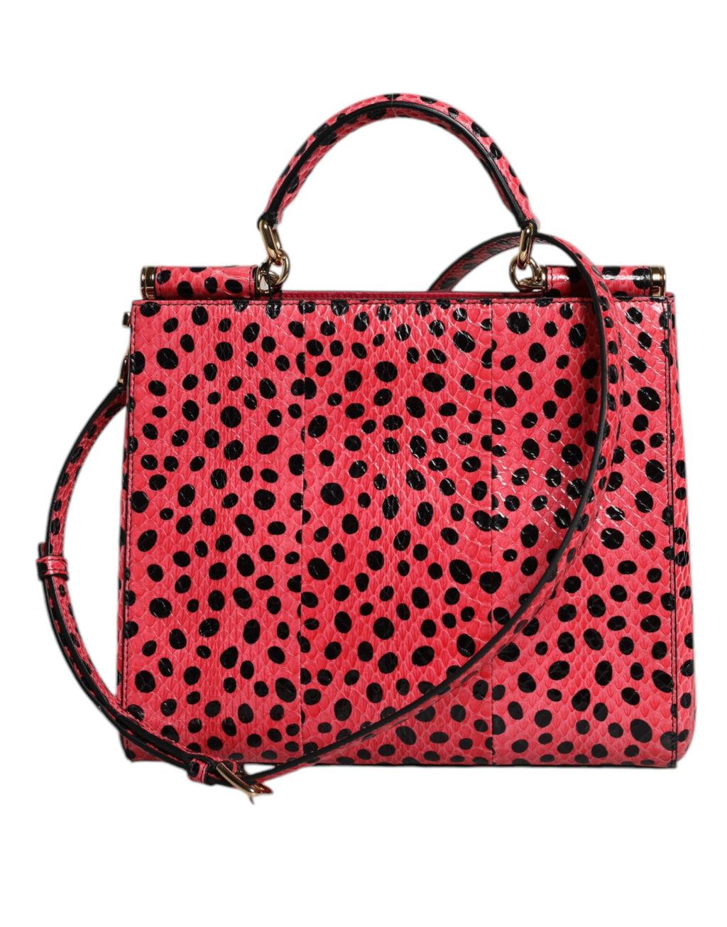 Sac fourre-tout à bandoulière en cuir exotique rose Dolce &amp; Gabbana