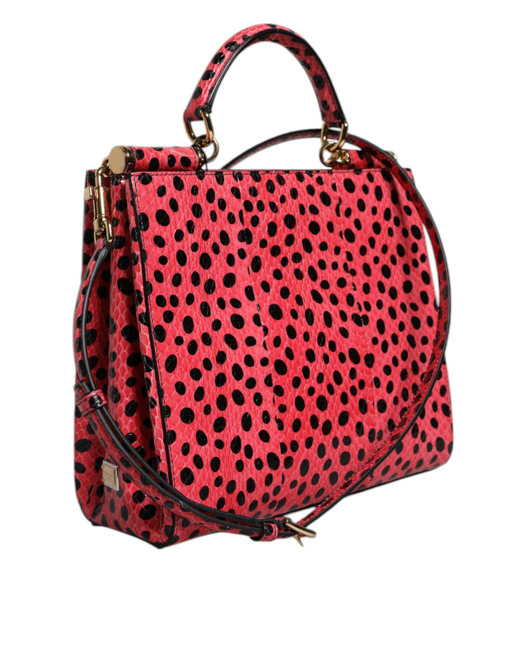 Sac fourre-tout à bandoulière en cuir exotique rose Dolce &amp; Gabbana