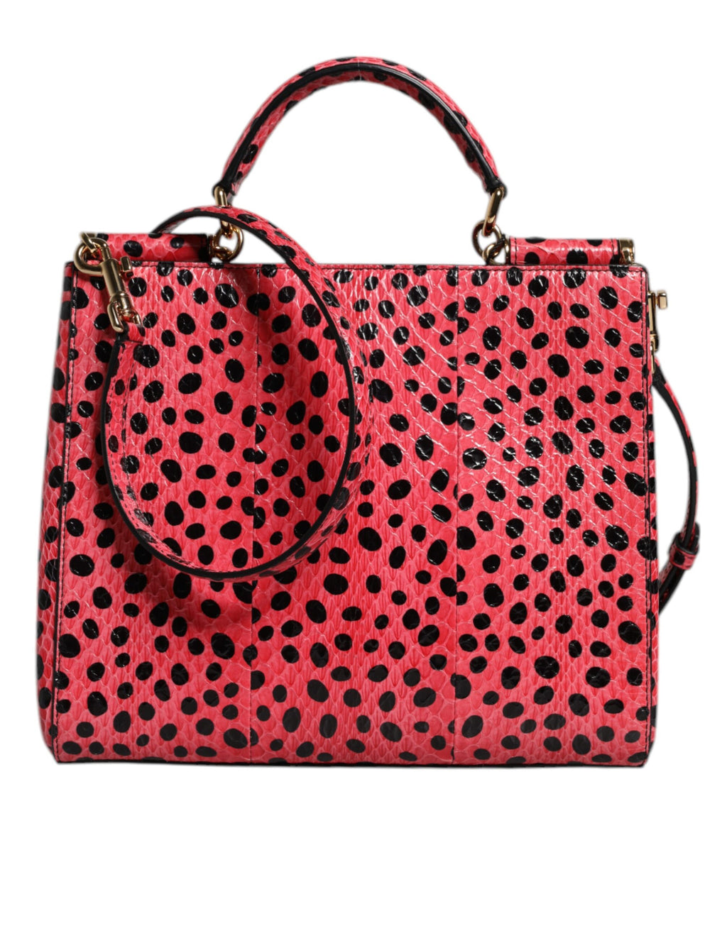 Sac fourre-tout à bandoulière en cuir exotique rose Dolce &amp; Gabbana
