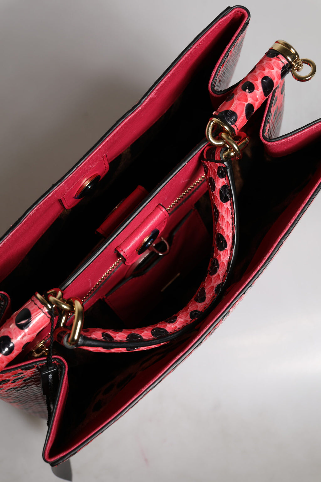 Sac fourre-tout à bandoulière en cuir exotique rose Dolce &amp; Gabbana