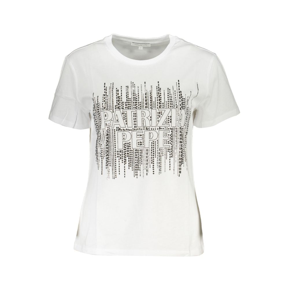 T-shirt élégant à manches courtes et col rond avec logo Patrizia Pepe