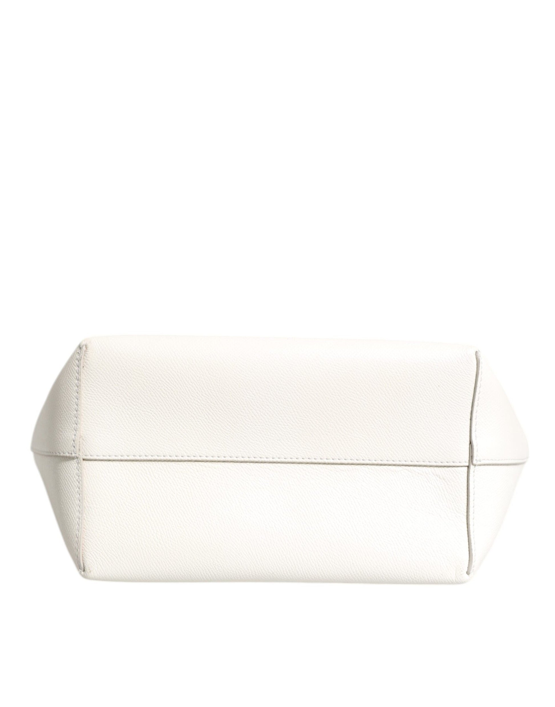 Dolce &amp; Gabbana #DG BEATRICE Tote Bag mit Henkel aus weißem Leder