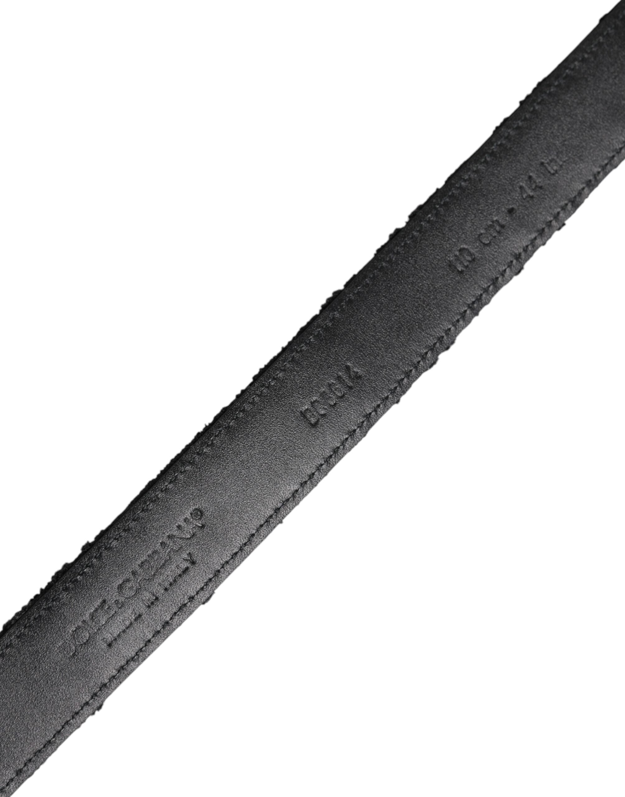 Ceinture Dolce &amp; Gabbana en coton mélangé noir avec boucle en métal argenté