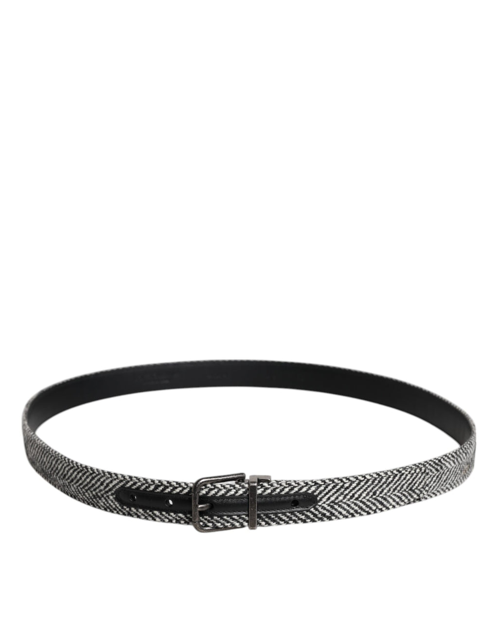 Ceinture Dolce &amp; Gabbana à boucle en métal noir et blanc argenté