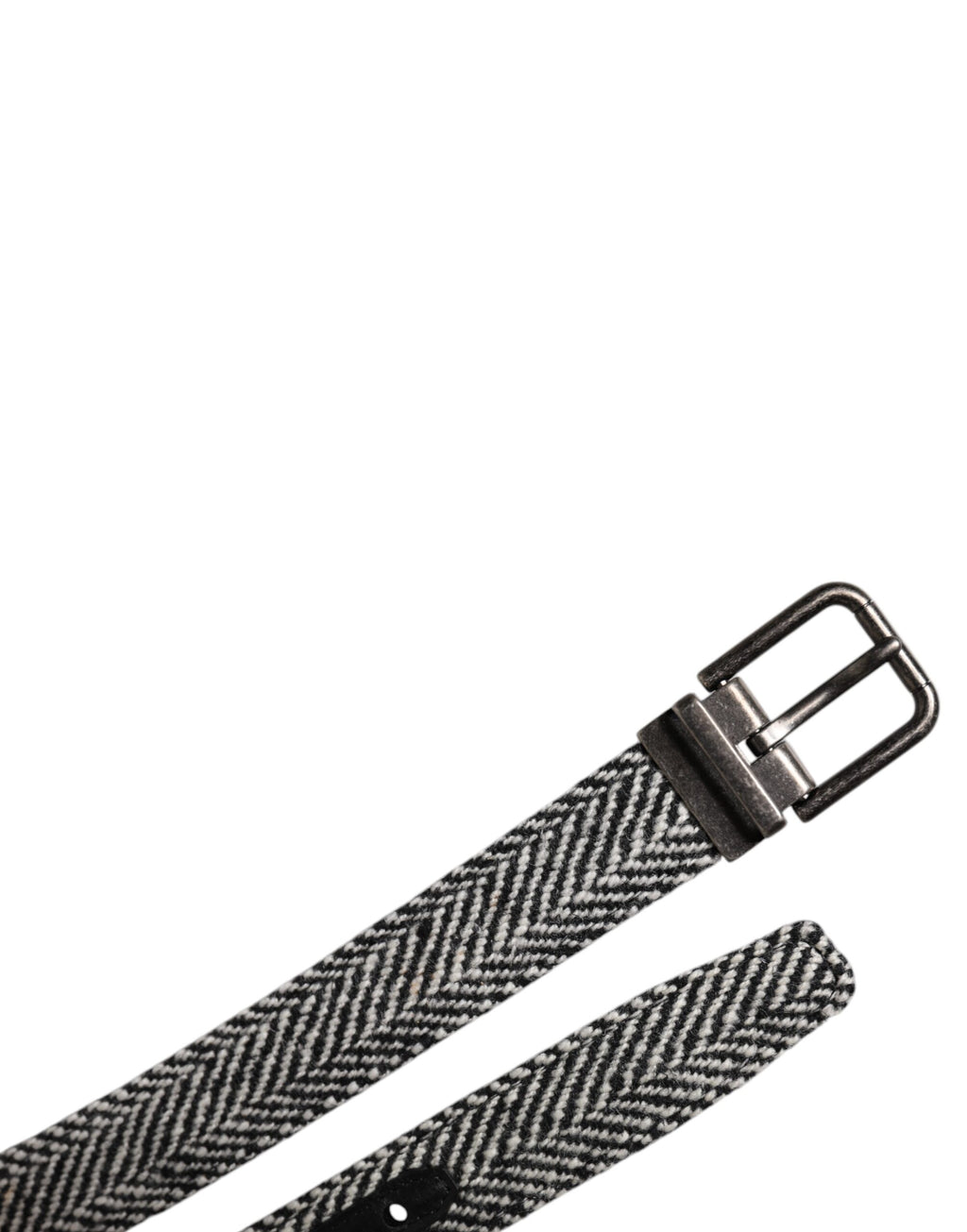 Ceinture Dolce &amp; Gabbana à boucle en métal noir et blanc argenté