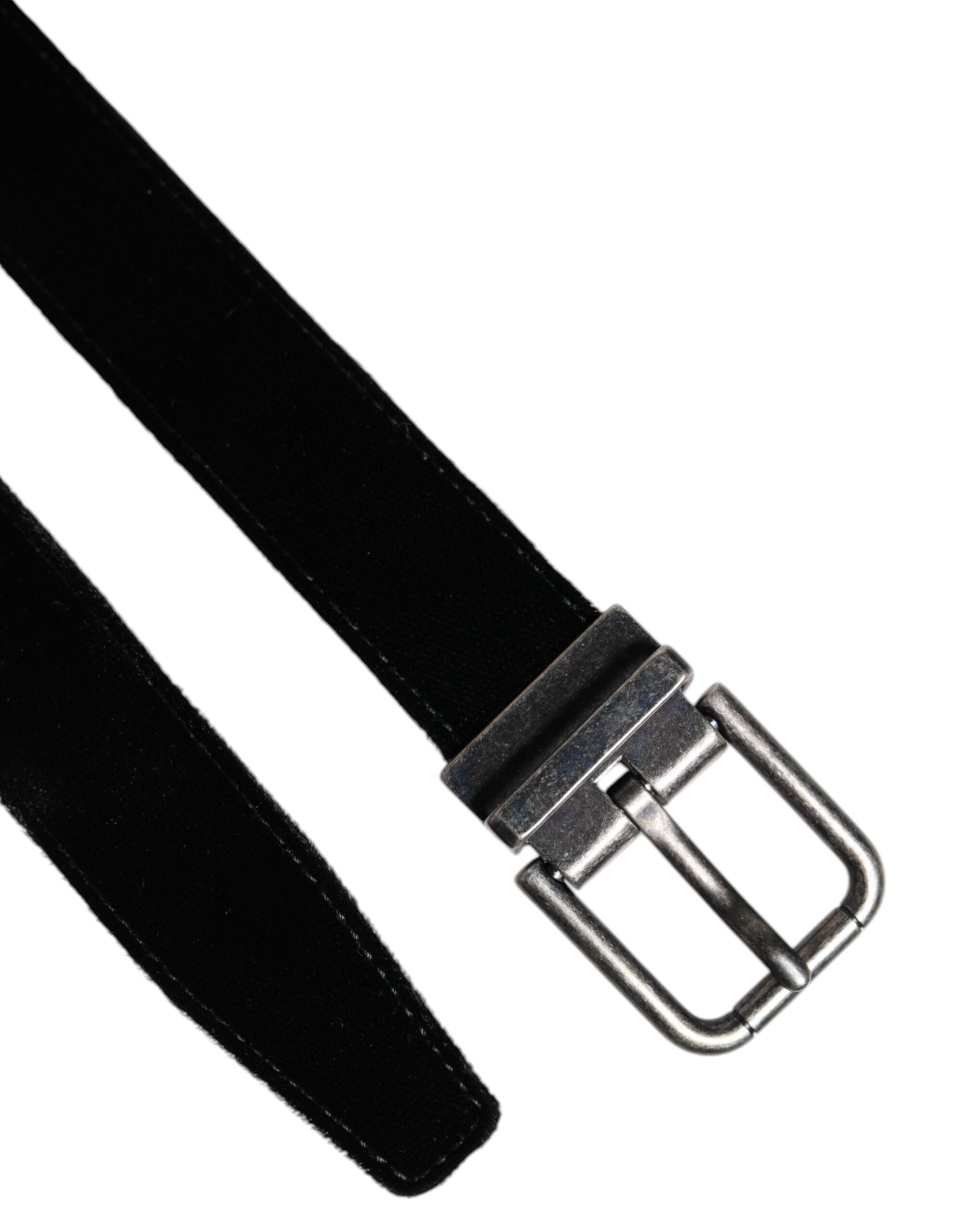 Ceinture classique en cuir noir avec boucle en métal Dolce &amp; Gabbana