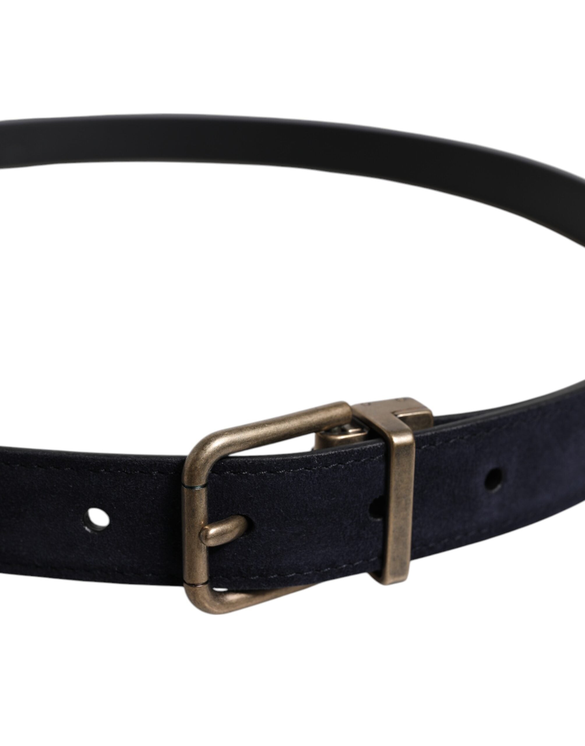 Ceinture classique Dolce &amp; Gabbana en cuir de chèvre noir avec boucle en métal