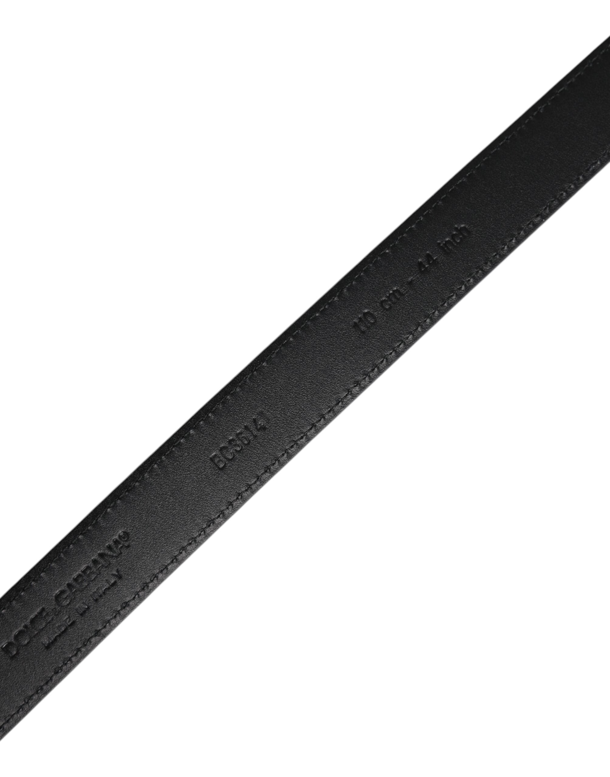 Ceinture classique Dolce &amp; Gabbana en cuir de chèvre noir avec boucle en métal